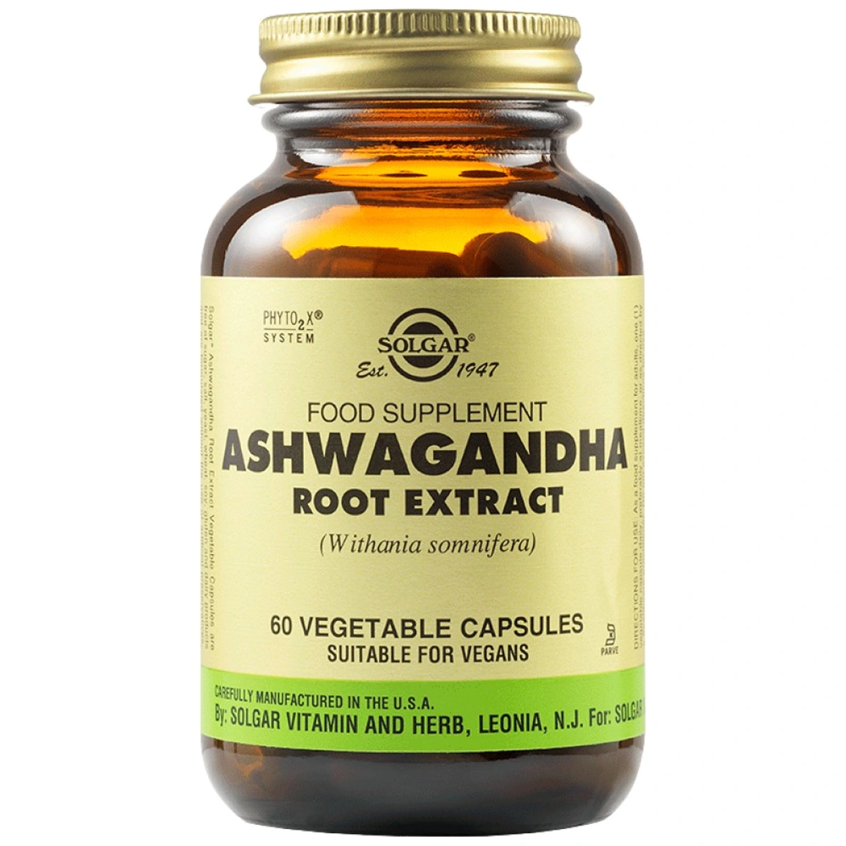 Solgar Ashwagandha Root Extract — Брой капсули: 60 капсули