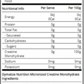 Creatine Monohydrate 300gr_таблица