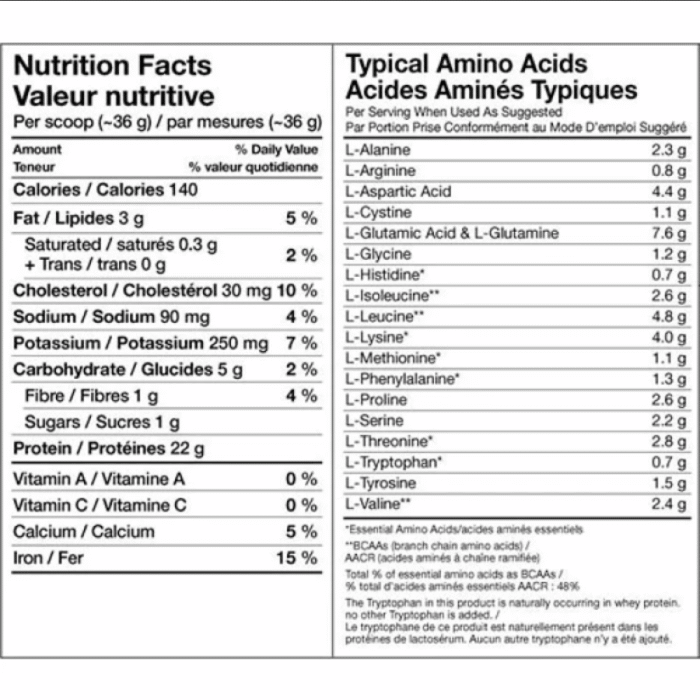 Protein 100_ Whey 2.27kg_таблица Protein 100_ Whey 2.27kg_таблица