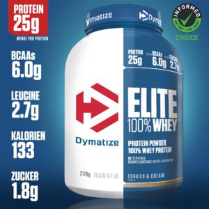 Dymatize Elite 100% Whey Cookies & Cream 2170 g - High Protein Low ...
