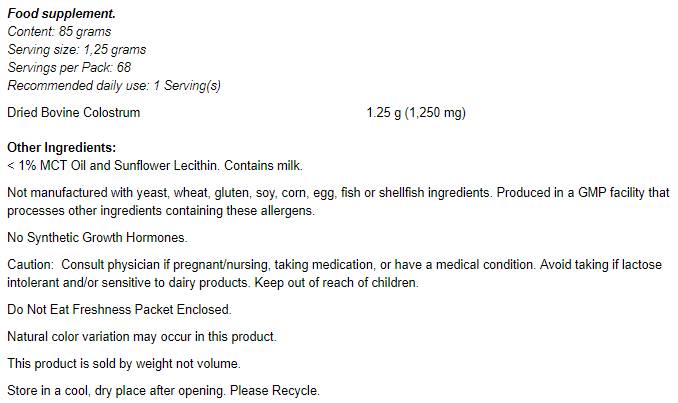 NOWColostrumPowder85Grams-nutrib249e NOWColostrumPowder85Grams-nutrib249e